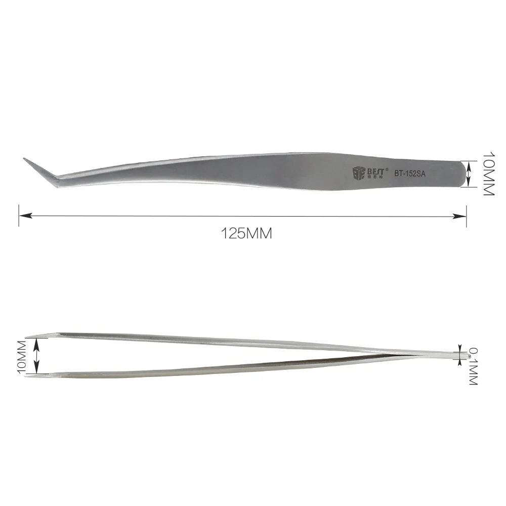 BST-152SA 100% brand Stainless Steel anti-static eyelash tweezers superhard Eyelash Extension tool Best Quality Tweezer