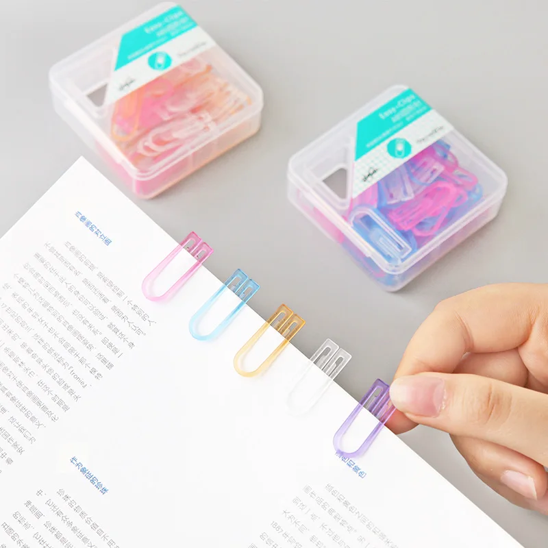 60 pcs/pack Creative ABS Paper Clips Color Office Archive Classification Data File Clip Test Paper Clips office school supplies