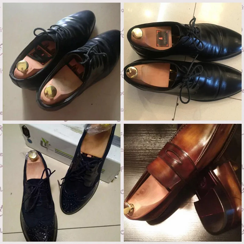 1 paio di alberi per scarpe regolabili in legno per uomo donna supporto per scarpe solido primaverile manopola in metallo scarpa modellante per scarpe Shaper per barella