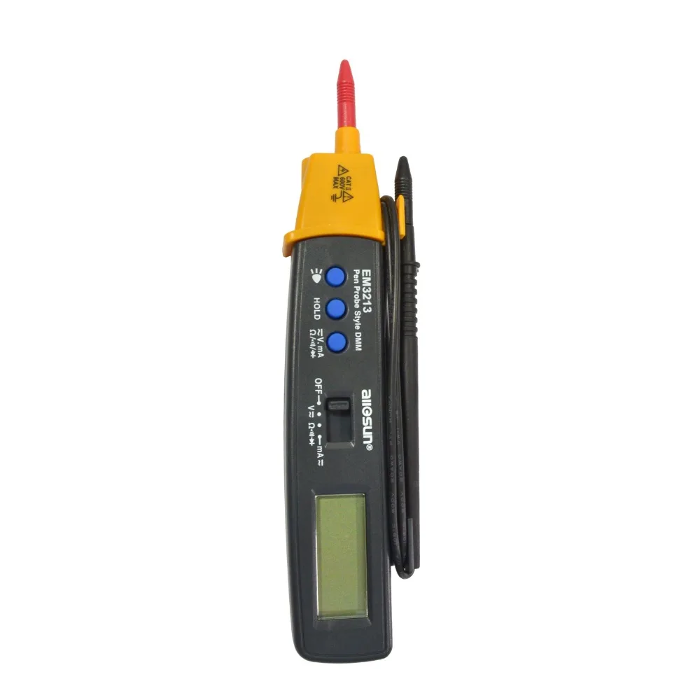 all-sun EM3213 3 1/2 Dight LCD display pen probe digital multimeter integrated test lead tester 20-200mA autorange multimeter