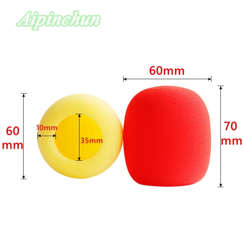 Aipinchun 5Pcs Colorful high density Handheld Stage Microphone Windscreen Foam Mic Cover Karaoke DJ Soft Sponge Cap