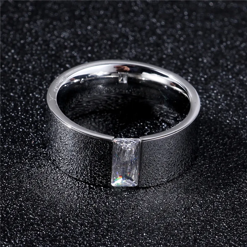 8MM wide Fashion Stainless Steel Ring Jewelry For Woman Man