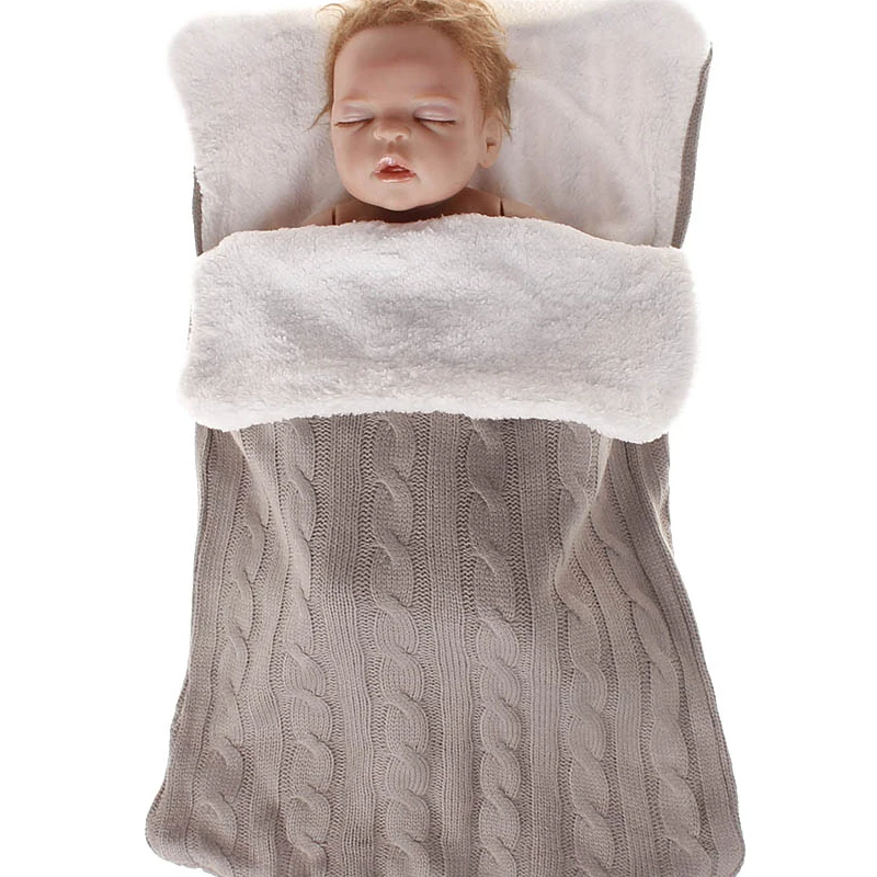 

Спальный мешок для детской коляски, утепленное хлопковое шерстяное теплое Пеленальное Одеяло для новорожденных 0-12, зимний уличный мягкий спальный мешок