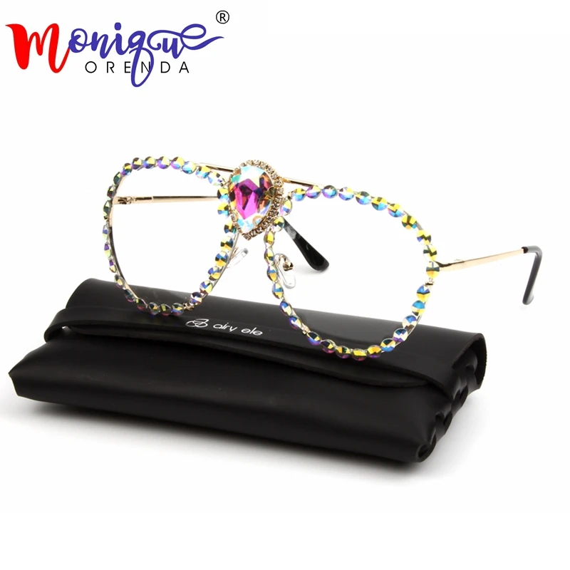 MONIQUE Oversized Clear Lens Glasses Men Women Retro Big Crystal Eyeglasses Transparent Ladeis shades