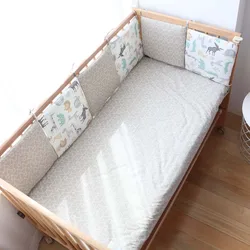 Baby Bumpers In The Crib For Newborns Nordic Cute Cartoon Pattern Crib Protector For Kids Baby Room Decoration 30x30cm 6Pcs Lot