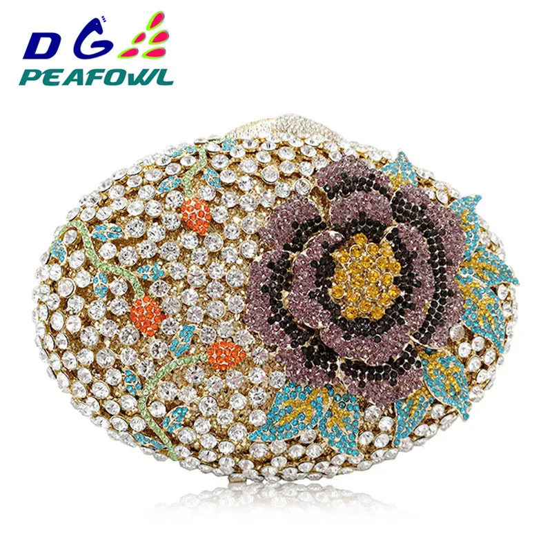 

Floral Big Diamond Crystal Women Day Clutch For Mom Gift Flower Evening Bags Wedding Purse Luxury Clutches Diamond Party Bag