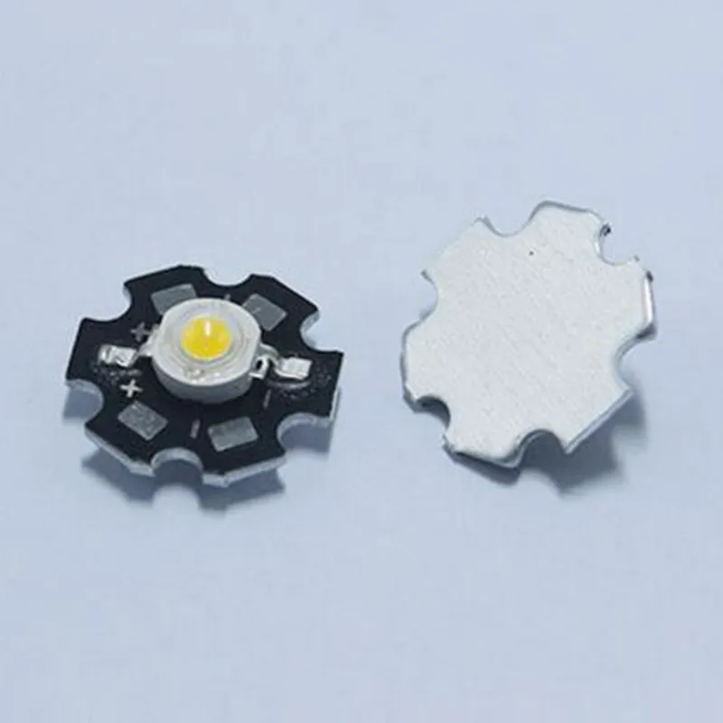 

1W 3w High power LED chip bead Lamps white 6000k/warm 3000k weld starboard aluminum heat sink flashlight 50PCS