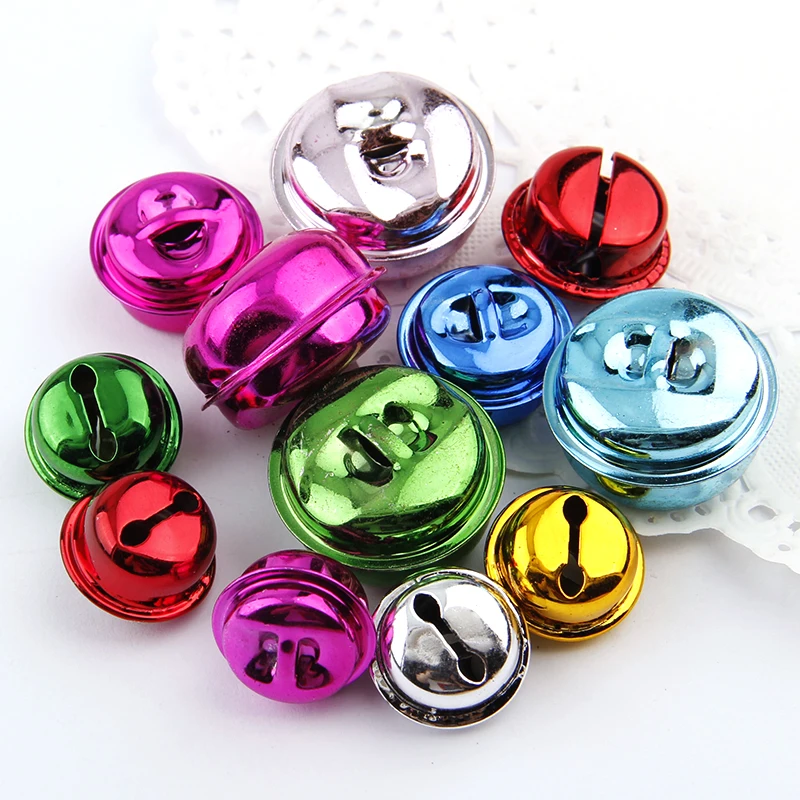 18/20/26mm 10Pcs Mix Color Iron Round Jingle Bells Pendant Christmas Handmade Party DIY Crafts Accessories