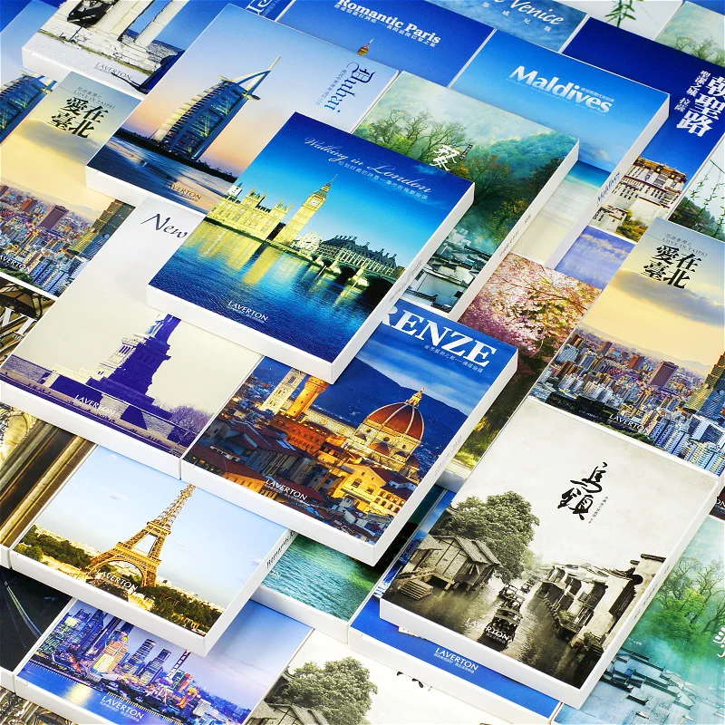 30 Sheets/Set Travel Around The World Paper Postcard Greeting Card City Landscape Postcard