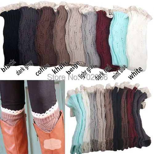 Lace Boot Cuffs knit boot topper lace trim faux legwarmers - lace cuff - shark tank leg warmers 9 colors #3738