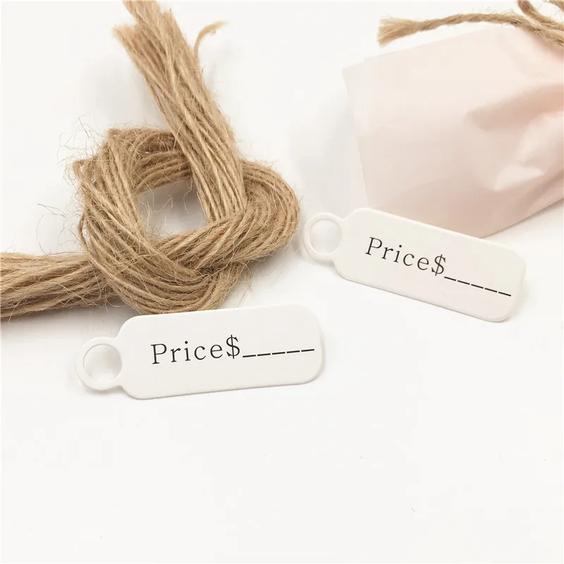 

4.5x1.5cm cute shape kraft paper blank price label tag 100pcs +100pcs hemp string for production price tag description