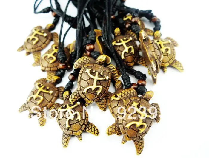 12 pcs  Tibetan style YAK Bone Carving Turtle Frog Pendant Necklace