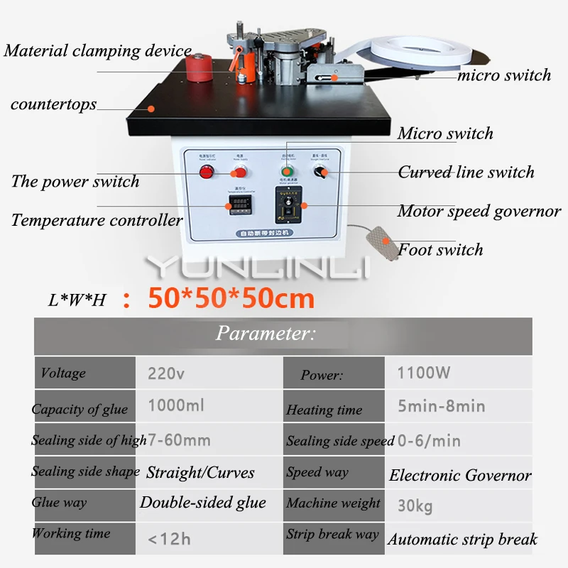 Edge Banding Machine Manual Woodworking Household Portable Double-sided Adhesive Small Paint-free Automatic Tape TS50