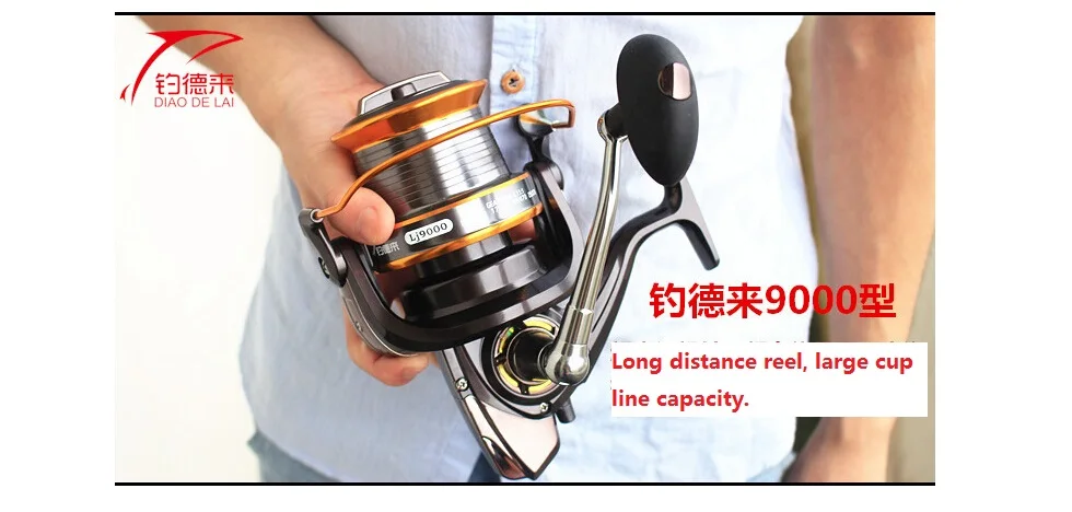 free shipping New ! Fishing reel1000- 9000 seires full metal wire cup fishing Reels Big Shot sea spinning reel