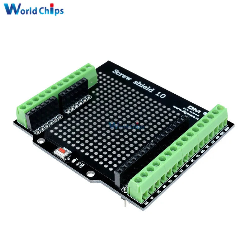 diymore Standard Proto Screw Shield Assembled Prototype Terminal Expansion Board for Arduino Opening Source Reset Button D13 LED