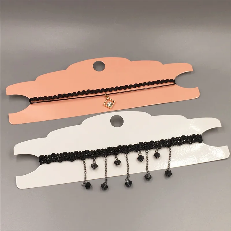 

22.8x7.5cm 20Pcs Blank Kraft Paper Cardboard Necklace Jewelry Card Neckband Head Wear Bracelet Hand Chain Displays Packing Cards