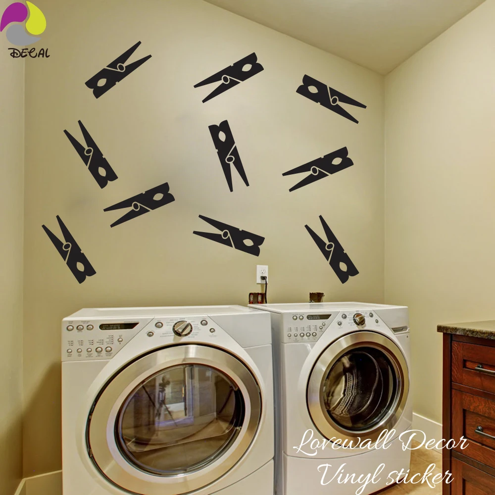 Pegatinas de pared para ropa de bebé, guardería, habitación de niños, calcomanía de pared para lavandería, vinilo para colgar, decoración del hogar, tienda, lavadero, Mural de arte DIY