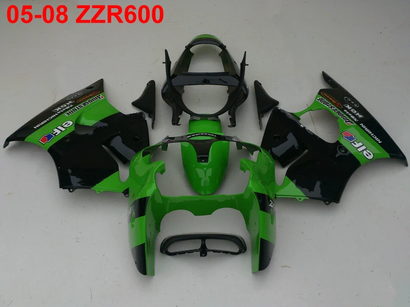 

Injection molding free 7 gifts fairing kit for Kawasaki Ninja ZZR600 05-08 green black fairings ZZR600 2005-2008 OT31