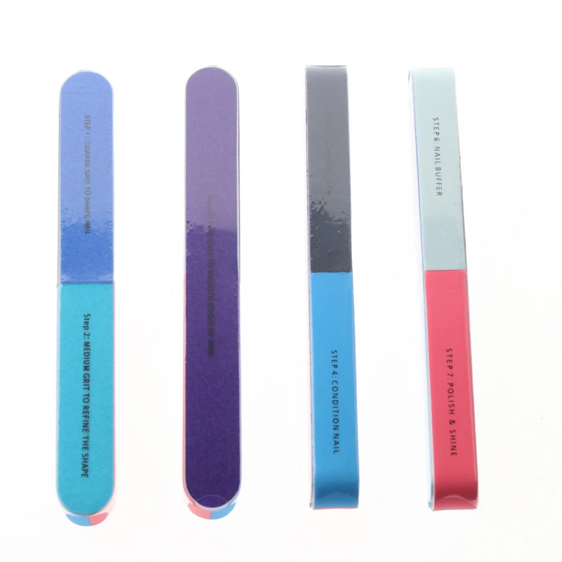 4Pcs/Set 7 in 1 Ways 4 Sides Finger Art Beauty Tool Nail Files Buffer Block Emery Board