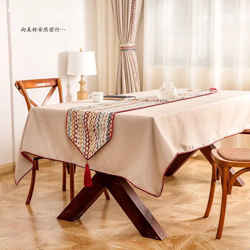 Fashion New American Simple Wave Jacquard Stripes Table Runner Hotel dining table flag for wedding party decorative tablecloth