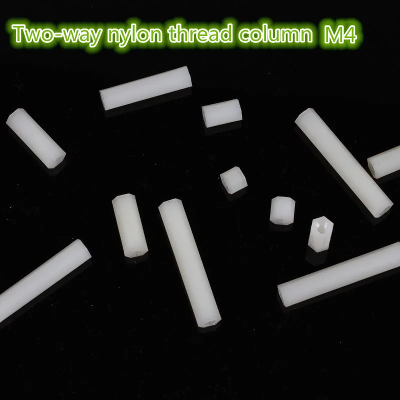 20PCS   YT421  Two-way interval column  M4*Xmm  Nylon hexagonal isolation column   hex spacer Two-way  separation pillar