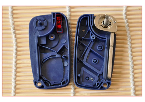 Replacement Car Key Case For Fiat Punto Grande Flip Remote Key Shell 2 Buttons with battery holder on the Back