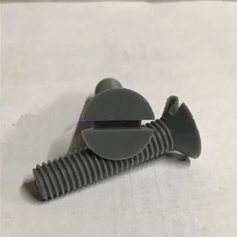 20pcs M6 PVC Acid and alkali resistant insulation Slotting Word of sinking head flat heads screw Plastic bolt 10mm-30mm Length