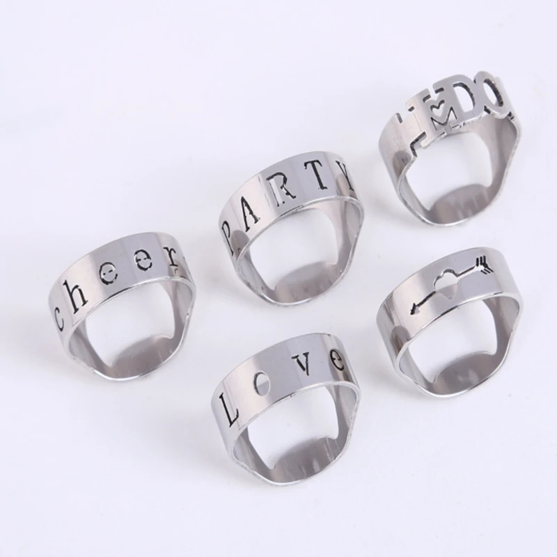 

200pcs/lot Love I Do Party Cheer style 22mm Unique Creative Versatile Stainless Steel Finger Ring Ring-Shape Beer Bottle Opener
