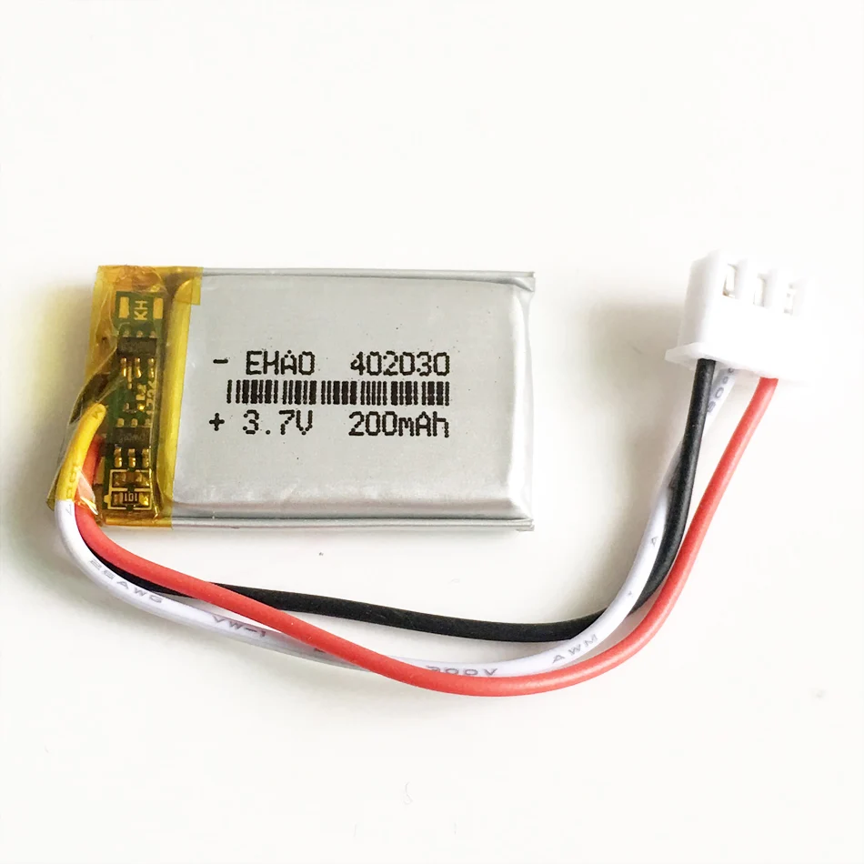 Akumulator litowo-polimerowy LiPo 3,7 V 200 mAh 402030   Złącze JST XHR 2,54 mm 3-pinowe do ręcznego nagrywania GPS Mp3 Bluetooth