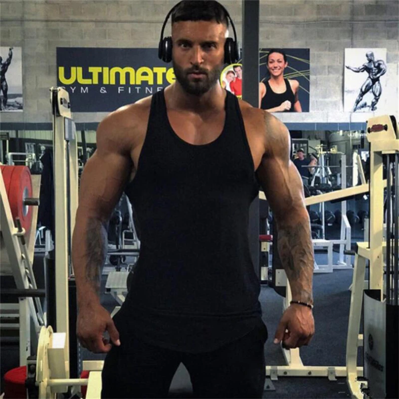 Muscleguys Mens Sleeveless Tank Tops Summer Solid Cotton Male Gyms Tank Tops Bodybuilding Clothing Undershirt Fitness tank tops
