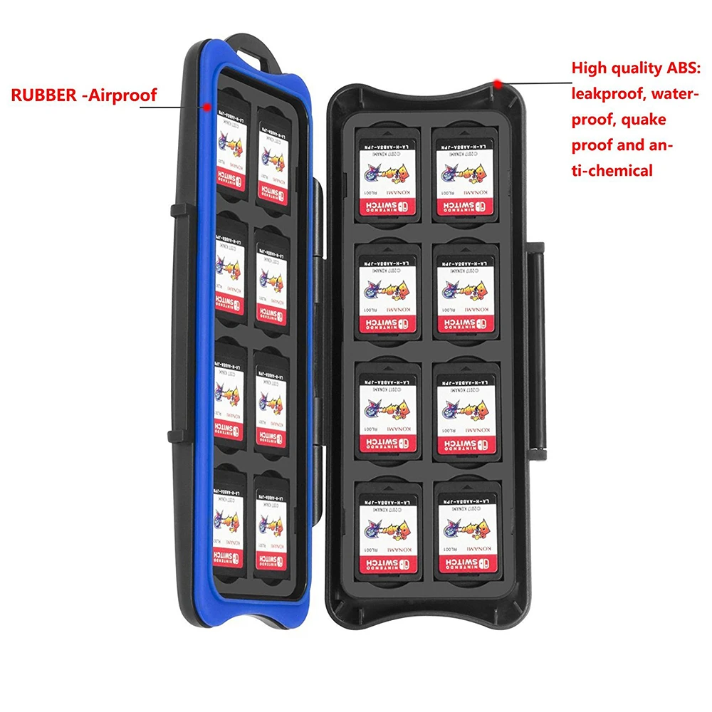 LXH 32in1 Waterproof/shockproof Memory Card Storage Case,with 16 Game Cartridge&16TF/Micro SD Holders for Nintendo Game Card Box