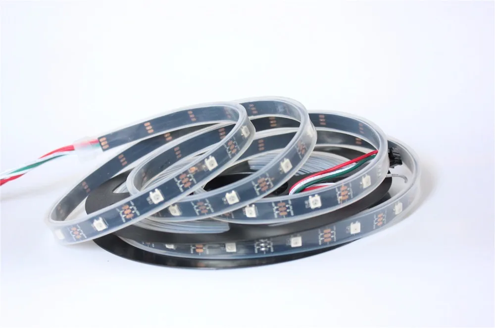 Ip67 5v 5m 30 pixel/m ws2812b led strip  Black pcb Addressable ws2811 Built-in 5050 Beads Digital Full Magic Color