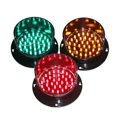 DC12V Waterproof Customized 100mm LED Traffic Signal light Replacement Red Yellow Green Traffic Light Module