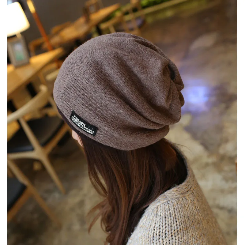 Korea Style Autumn and winter Set head cap Thin face cap Wool knitted Caps Warm hedge fashion leisure Women's hat