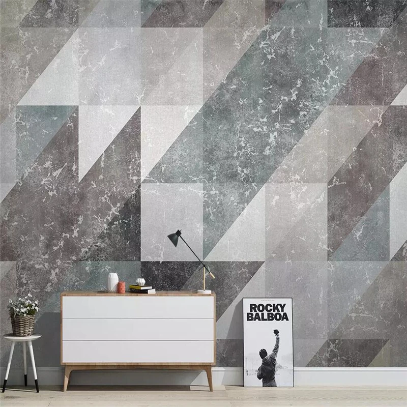 

Decorative wallpaper Modern simple style geometric vintage line TV background wall painting