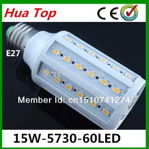 

Lampada Hua Top Brand E27 E14 B22 LED Light 15W Corn Bulb 60 leds 5630 5730 SMD LED Bulbs Lamps lights & lighting 20Pcs/Lot