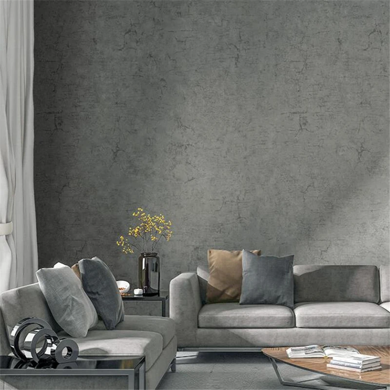 beibehang Gray non-woven modern minimalist Scandinavian wallpaper cement gray wind wallpaper living room bedroom papel de parede