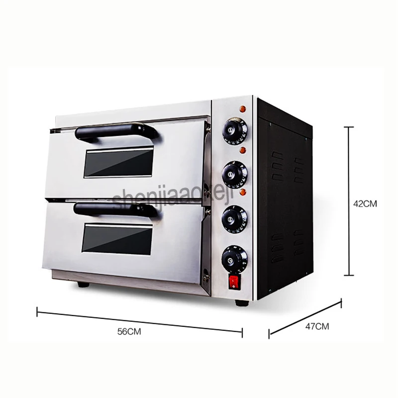 Commercial thermometer Electric double pizza oven/mini baking oven/bread/cake toaster hot Plate Oven WL002 220v 3kw 1PC