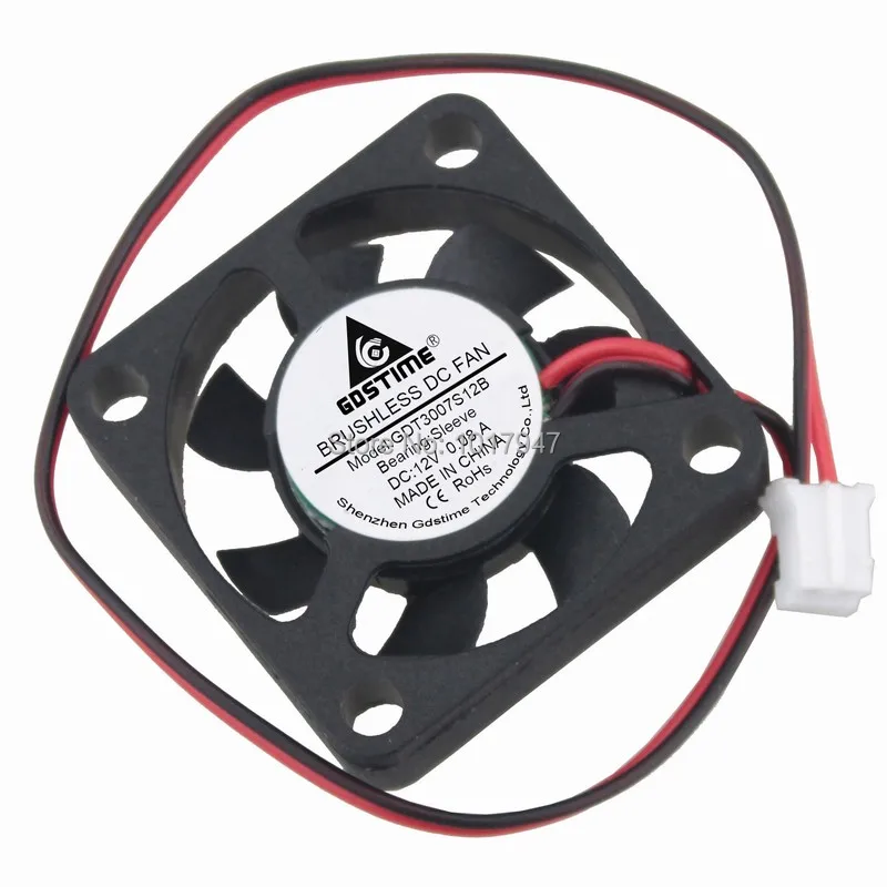 

500pieces lot Wholesale 12V 2Pin 3007 30x30x7mm 30mm DC Brushless Cooler CPU Cooling Fan