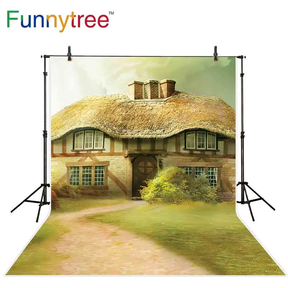 Funnytree studio photography backgrounds rural house road painting spring backdrops photocall photozone for the photo photophone