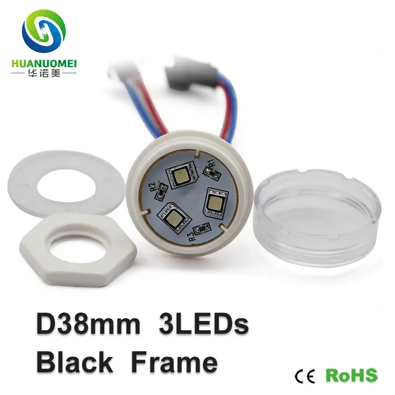 high quality waterproof addressable magic dream color ucs1903 38mm 3leds smd 5050 black frame led pixel module light bulb lamp