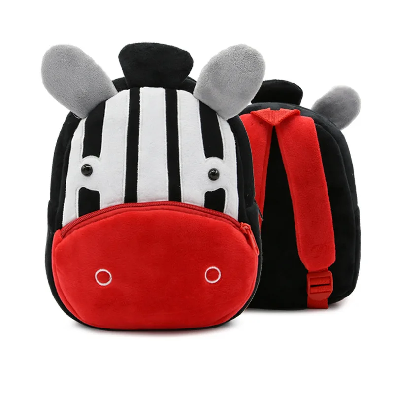 

Cartoon Baby School Backpacks Kids Cute Animal Zebra Plush School Bag For Kindergarten Boys Girls Daily Bag Children Lovely Gift