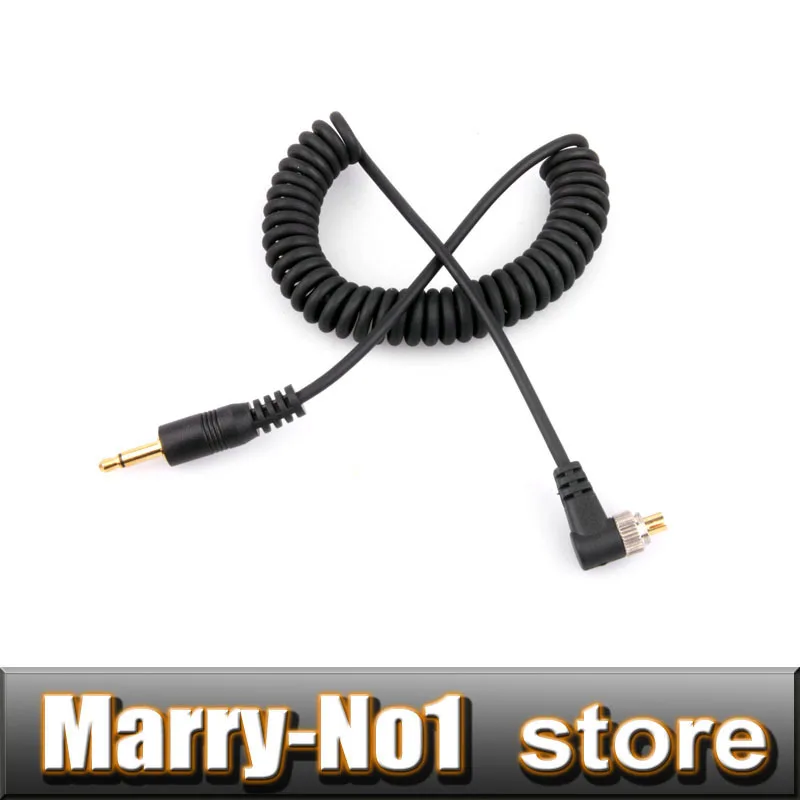 

3.5mm to Male FLASH PC Sync Cable Cord with Screw Lock For 580EX II 7D 5DII 50D 40D 30D 20D 10D 1D D300s D300 D200