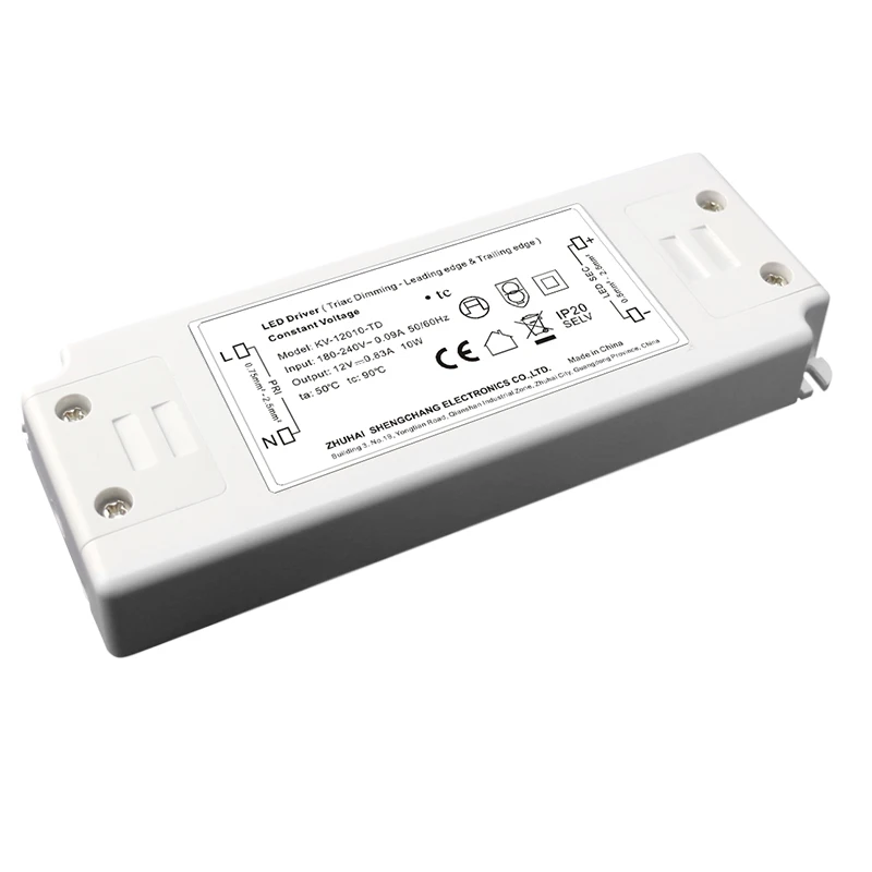 AC-DC 12V 10W Triac Dimmable Constant Voltage LED Driver 10W 12V Power Supply Lighting Transformers AC90-130V AC180-250V Input