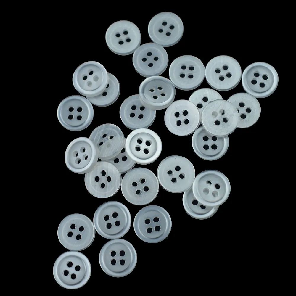 New White Color 4-Holes Button Shirt Buttons Sewing Accessories Flatback Plastic Buttons Shirt Buttons Apparel Decorative