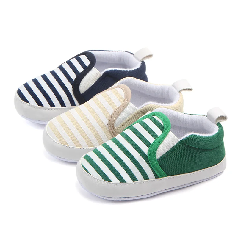 Brand New Pram Newborn Toddler Baby Girls Boys Kids Infant First Walkers Striped Classic Shoes Loafers Casual Soft Shoes DS19