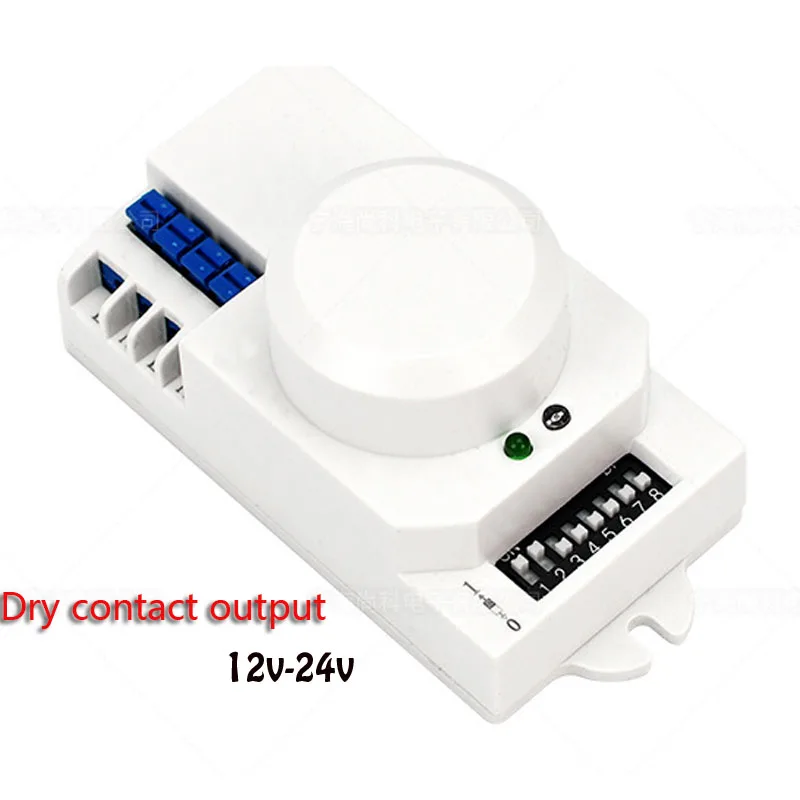 12v-24v 360 degree Microwave Sensor Light Switch Induction Microwave Motion Sensor  Dry contact output