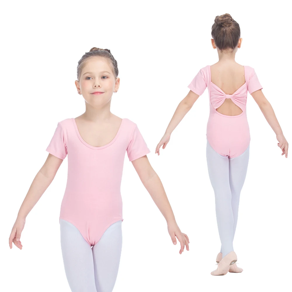 

Retail Light Pink Cotton/Lycra Cap Sleeve Ballet Dance Leotards with Butterfly Back for Laides and Girls