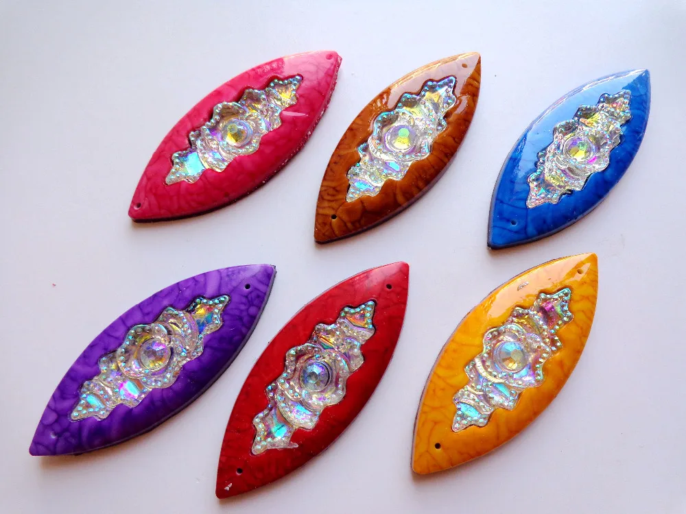 Mixed colour Sew on Resin crystal Navette horse eye shape 20*50mm flatback rhinestones accessory  gemstone strass 30pcs/bag