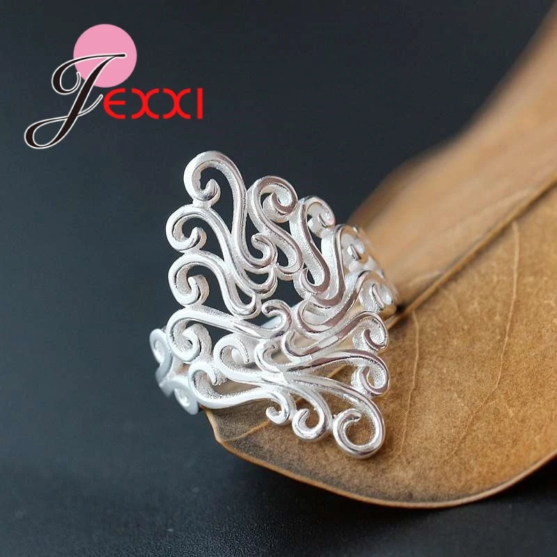 Real 925 Sterling Silver Exquisite Hollow Rings Top quality Factory Price Best Party Fingers Jewelry Romantic Trendy Gift